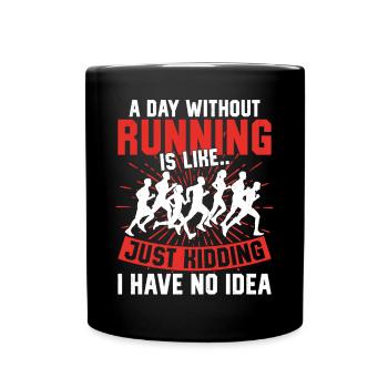 Running Runner Half Marathon - Tasse einfarbig - Schwarz - Vorne