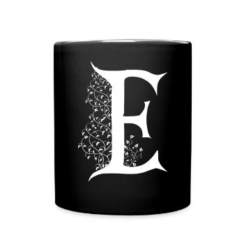 Brief E Monogramm Kalligraphie Gothic Witch WiccaA - Tasse einfarbig - Schwarz - Vorne