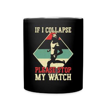 Running Runner Half Marathon - Tasse einfarbig - Schwarz - Vorne