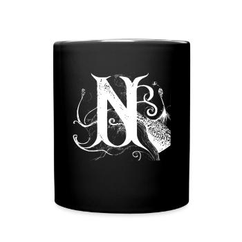 Buchstabe N Monogramm Handgezeichnete Typografie G - Tasse einfarbig - Schwarz - Vorne