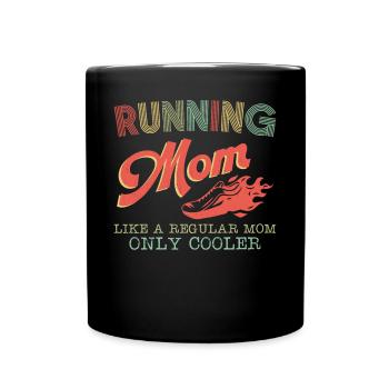 Coureur de course à pied Demi-marathon Maman - Mug uni - noir - Devant