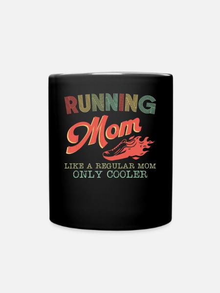 Coureur de course à pied Demi-marathon Maman - Mug uni - noir