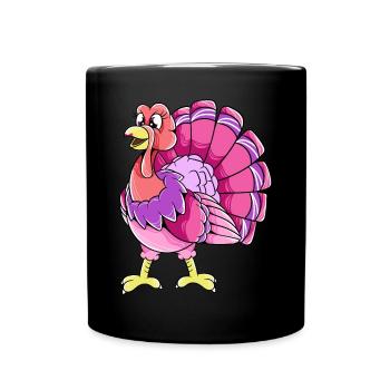 Female Turkey Thanksgiving - Tasse einfarbig - Schwarz - Vorne