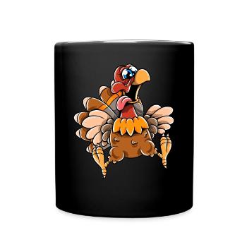 Thanksgiving Funny Turkey Happy Turkey Day - Tasse einfarbig - Schwarz - Vorne