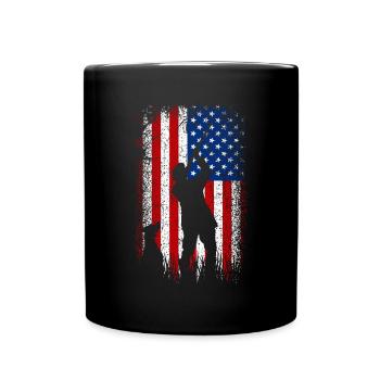 États-Unis Drapeau américain 4 juillet Chasse - Mug uni - noir - Devant