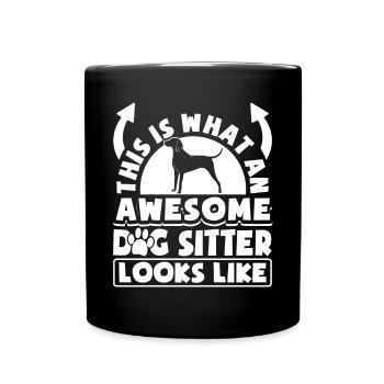 This Is What An Awesome Dog Sitter Looks Like - Tasse einfarbig - Schwarz - Vorne