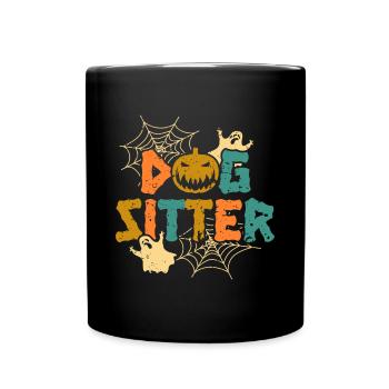 Dog Sitter Halloween Geschenk Shirt - Tasse einfarbig - Schwarz - Vorne