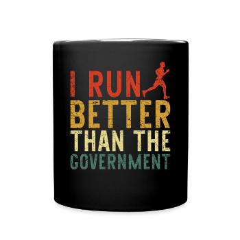 Running Runner Half Marathon - Full Colour Mug - black - Front
