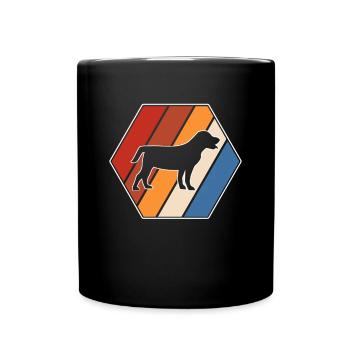 Hund Retro - Tasse einfarbig - Schwarz - Vorne