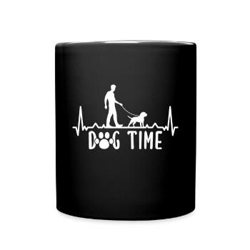 Herzschlag Herzlinie Herzfrequenz Hunde Sitter - Tasse einfarbig - Schwarz - Vorne
