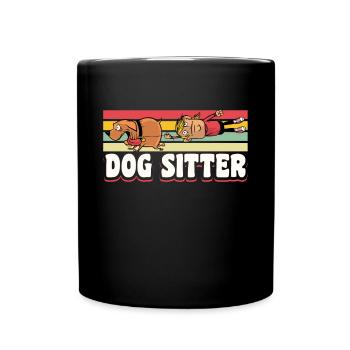 Dog Sitter Vintage Retro Hunde Sitter Geschenk - Tasse einfarbig - Schwarz - Vorne