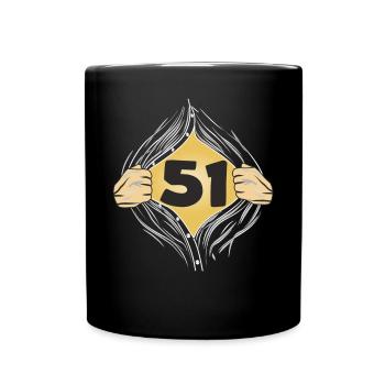 51 HEMD AUFZIEHEN - Tasse einfarbig - Schwarz - Vorne