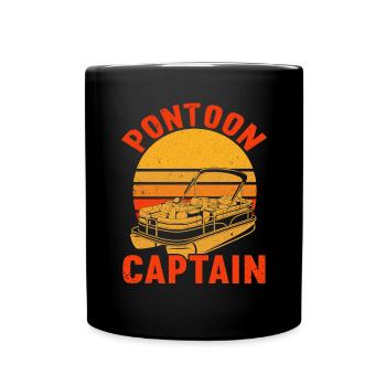 Pontonboot Kapitän Bootfahren See Pontoon - Tasse einfarbig - Schwarz - Vorne