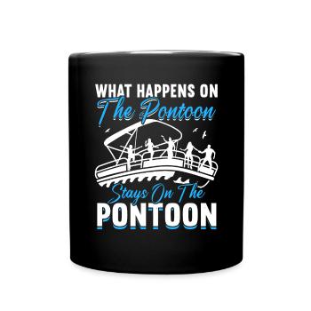Pontoon Boat Captain Boating Lake Pontoon - Full Colour Mug - black - Front