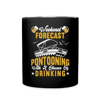 Pontonboot Kapitän Bootfahren See Pontoon - Tasse einfarbig - Schwarz - Vorne