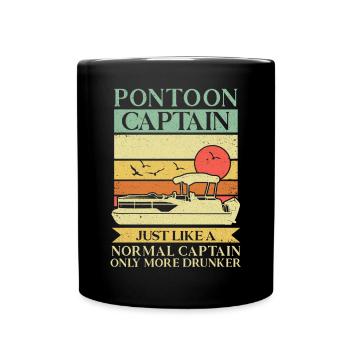 Pontoon Boat Captain Boating Lake Pontoon - Full Colour Mug - black - Front