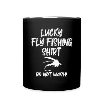 Drôle de pêche à la mouche chanceuse - Mug uni - noir - Devant