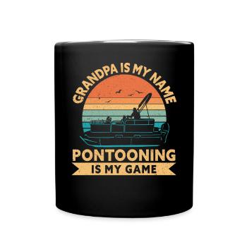 Pontonboot Kapitän Bootfahren See Pontoon - Tasse einfarbig - Schwarz - Vorne