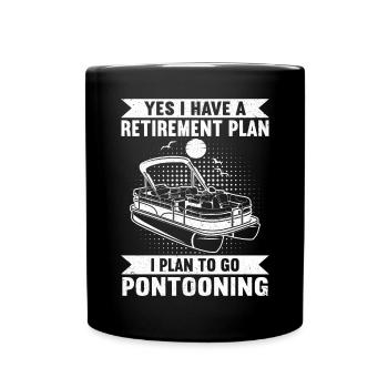 Pontonboot Kapitän Bootfahren See Pontoon - Tasse einfarbig - Schwarz - Vorne