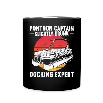 Pontonboot Kapitän Bootfahren See Pontoon - Tasse einfarbig - Schwarz - Vorne