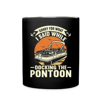 Pontonboot Kapitän Bootfahren See Pontoon - Tasse einfarbig - Schwarz - Vorne