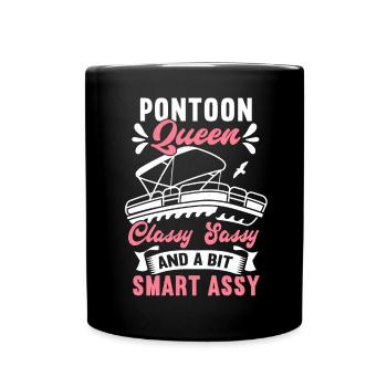 Pontonboot Kapitän Bootfahren See Pontoon - Tasse einfarbig - Schwarz - Vorne