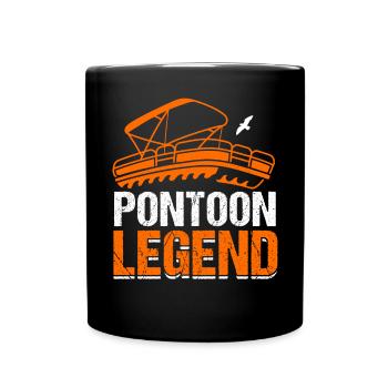 Pontoon Boat Captain Boating Lake Pontoon - Full Colour Mug - black - Front