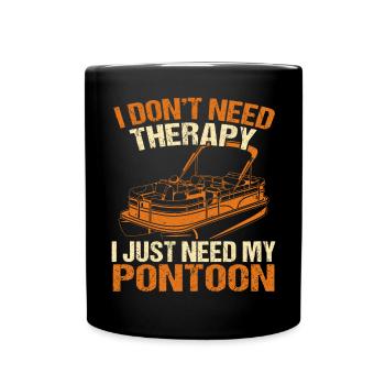 Pontonboot Kapitän Bootfahren See Pontoon - Tasse einfarbig - Schwarz - Vorne