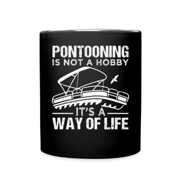 Pontonboot Kapitän Bootfahren See Pontoon - Tasse einfarbig - Schwarz - Vorne