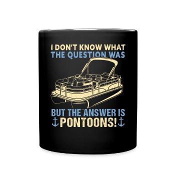 Pontoon Boat Captain Boating Lake Pontoon - Full Colour Mug - black - Front