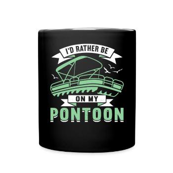 Pontonboot Kapitän Bootfahren See Pontoon - Tasse einfarbig - Schwarz - Vorne