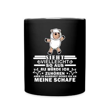 Schafe Schaf Schafzüchter Geschenk - Tasse einfarbig - Schwarz - Vorne