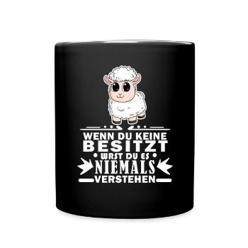 Schafe Schaf Schafzüchter Geschenk - Tasse einfarbig - Schwarz - Vorne