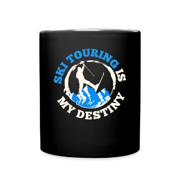 Ski touring Skiing in the hinterland - Full Colour Mug - black - Front