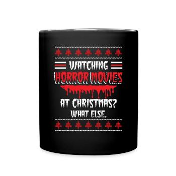Les films d’horreur regardent les cinéphiles de Noël - Mug uni - noir - Devant