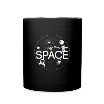 My Space Universe Astronaut Cosmonaut Galaxy Sun - Full Colour Mug - black - Front