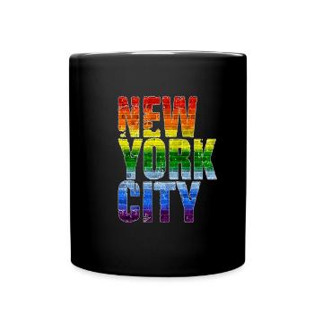 Regenbogen New York City LGBT - Tasse einfarbig - Schwarz - Vorne