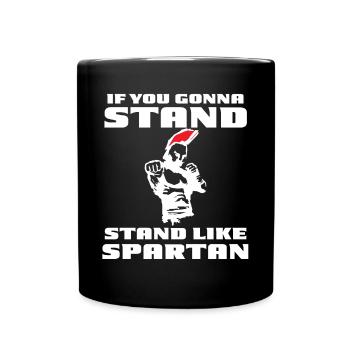 Sparta Boxständer Strong Gladiator Fitness Motivat - Tasse einfarbig - Schwarz - Vorne