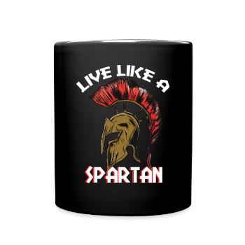 Spartan Warrior Sparta Casque Gladiator Antique Gr - Mug uni - noir - Devant