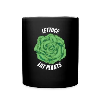 Salat essen Pflanzen Lustig Vegan - Tasse einfarbig - Schwarz - Vorne