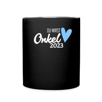 Onkel 2023 - Schwangerschaft verkünden Geschenk - Tasse einfarbig - Schwarz - Vorne