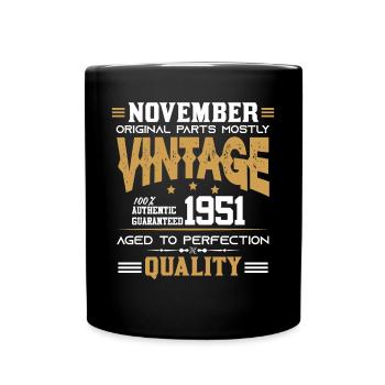 Vintage Aged To Perfection November 1951 - Full Colour Mug - black - Front