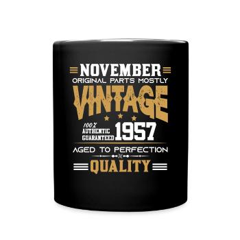 Vintage Aged To Perfection November 1957 - Full Colour Mug - black - Front