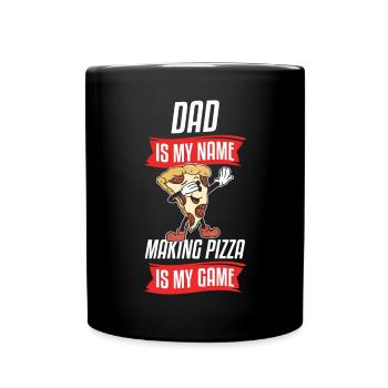 Papa est mon nom Faire de la pizza est mon jeu Pizza Maker - Mug uni - noir - Devant