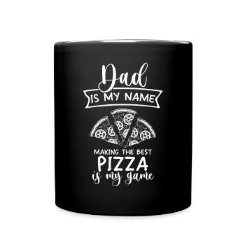 Papa est mon nom Faire de la pizza est mon jeu Pizza Maker - Mug uni - noir - Devant