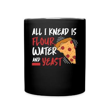 Tout ce dont j'ai besoin, c'est de l'eau de farine et de la levure pour faire de la pizza - Mug uni - noir - Devant