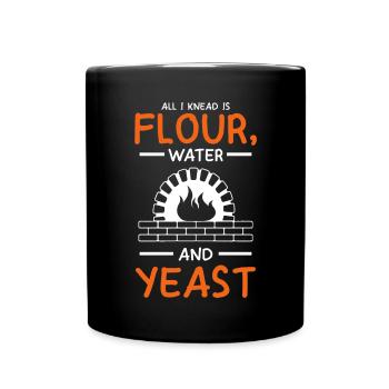 Tout ce dont j'ai besoin, c'est de l'eau de farine et de la levure pour faire de la pizza - Mug uni - noir - Devant