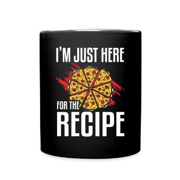Je suis juste là pour la recette Pizza Making - Mug uni - noir - Devant