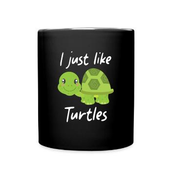 I just like turtles water turtle - Full Colour Mug - black - Front