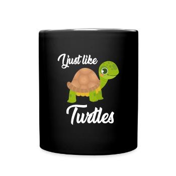 I just like turtles water turtle - Full Colour Mug - black - Front
